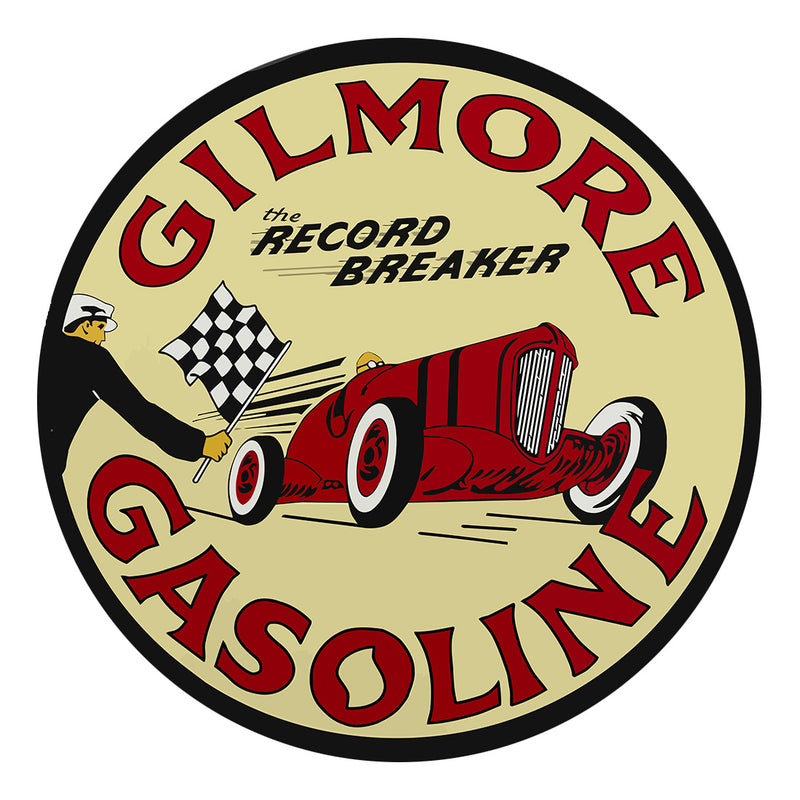 PERGL Gilmore Gasoline Racing 36-Inch Metal Sign