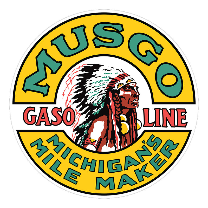 PERGL Musgo Gasoline 36-Inch Metal Sign