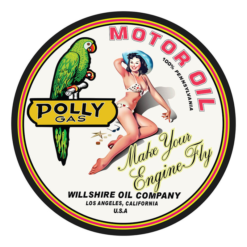 PERGL Polly Gas Motor Oil 36-Inch Metal Sign