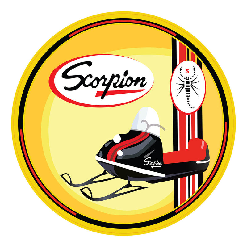 PERGL Scorpion Snowmobiles 36-Inch Metal Sign