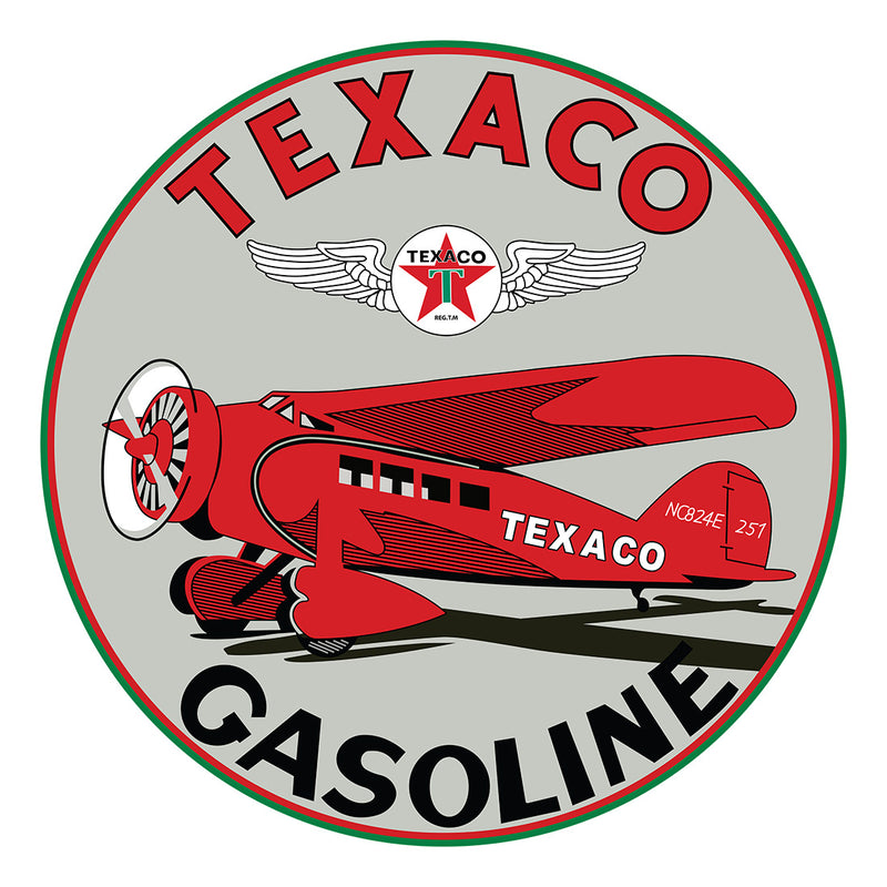 PERGL Texaco Aviation Gasoline 36-Inch Metal Sign