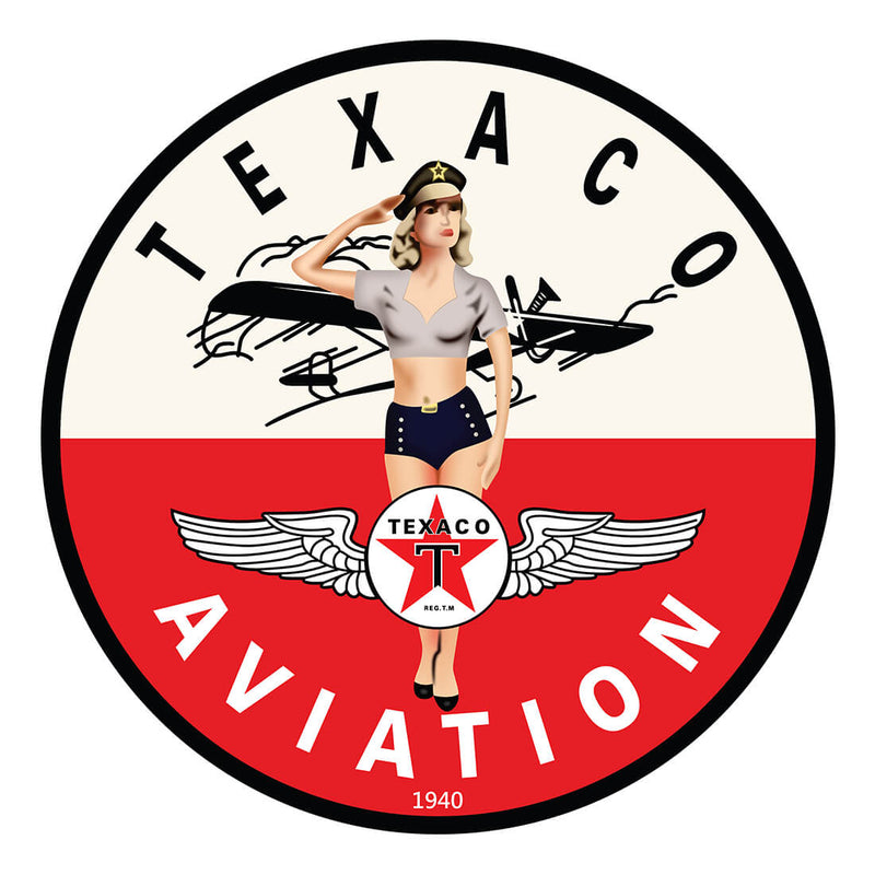 PERGL Texaco Aviation 36-Inch Metal Sign