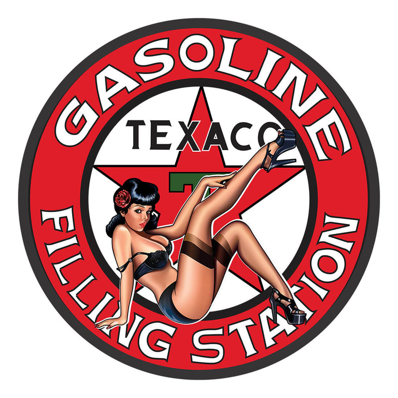 PERGL Texaco Gasoline Filling Station 36-Inch Metal Sign