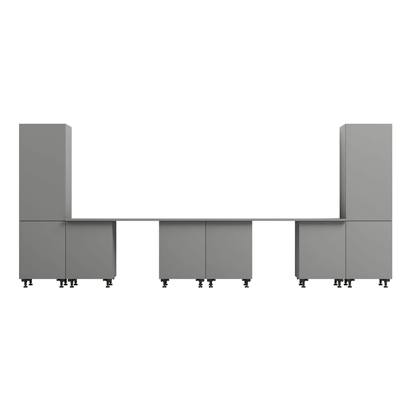 Klovo Grey 8-Piece Garage Cabinet System with Laminated Worktops