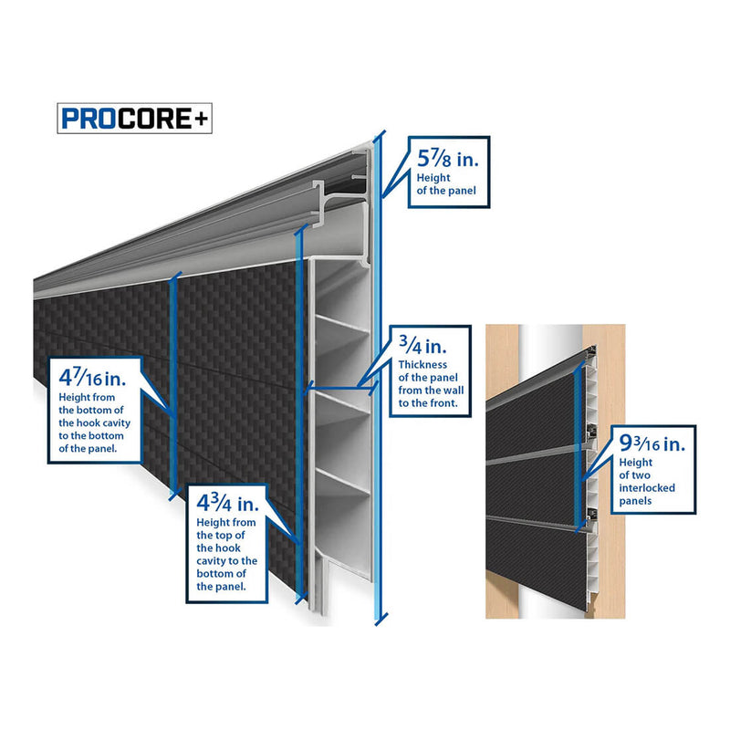 Proslat PROCORE+ Carbon Fiber Slatwall Mini Bundle | 37006K | Garage Giant