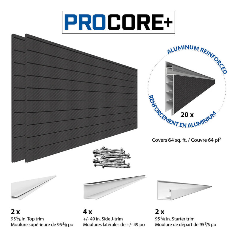 Proslat PROCORE+ Carbon Fiber Slatwall Ultimate Bundle | 37009K | Garage Giant