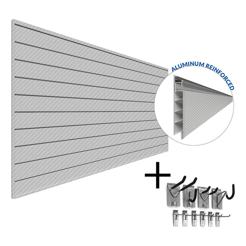 Proslat PROCORE+ Silver Gray Carbon Fiber Slatwall Mini Bundle | 37706K | Garage Giant