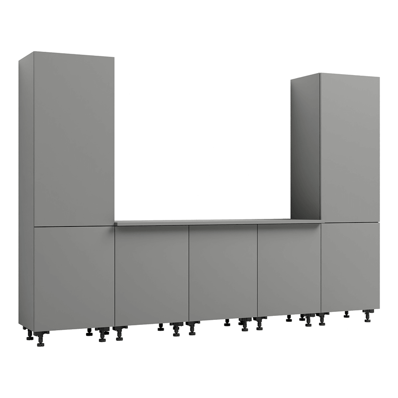 Klovo Grey 6-Piece Garage Cabinet System with Laminated Worktop