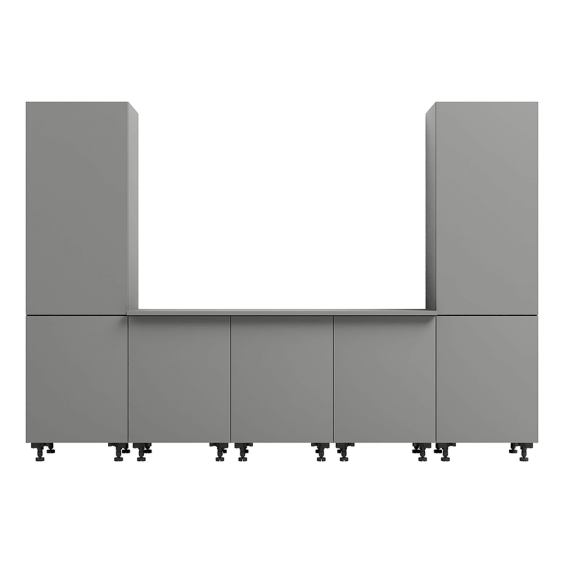 Klovo Grey 6-Piece Garage Cabinet System with Laminated Worktop