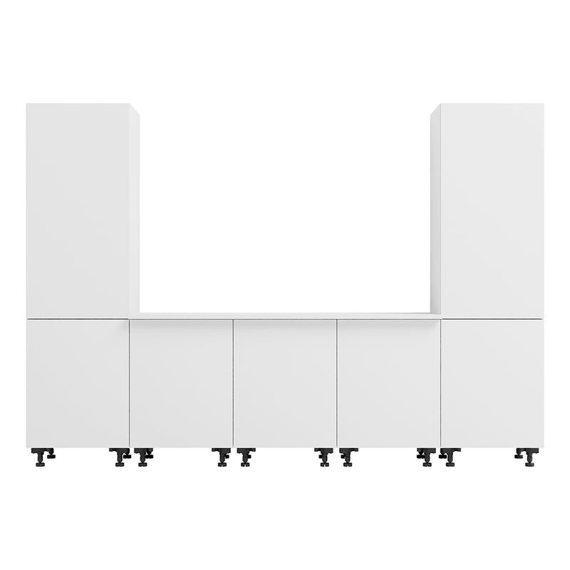 Klovo White 6-Piece Garage Cabinet System with Laminated Worktop