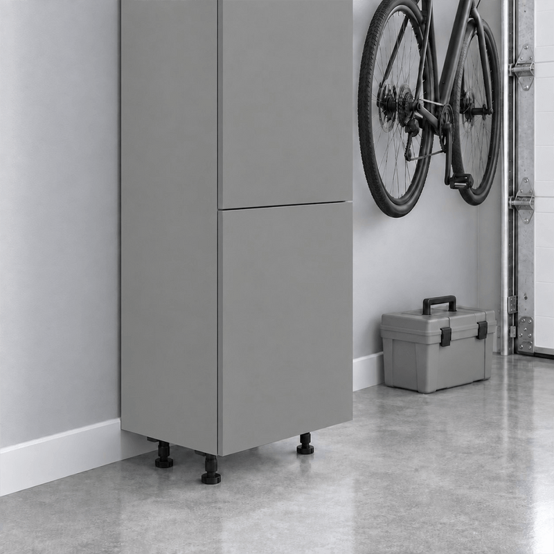 Klovo Grey 9-Piece Garage Cabinet System with Laminated Worktop