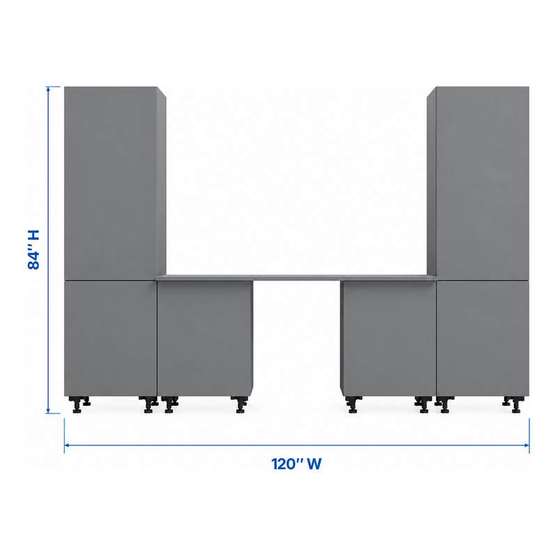 Klovo Grey 5-Piece Garage Cabinet System with Laminated Worktop