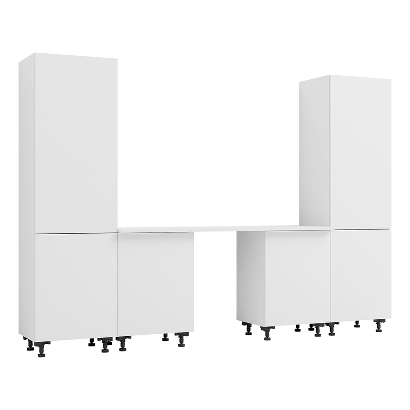 Klovo White 5-Piece Garage Cabinet System with Laminated Worktop