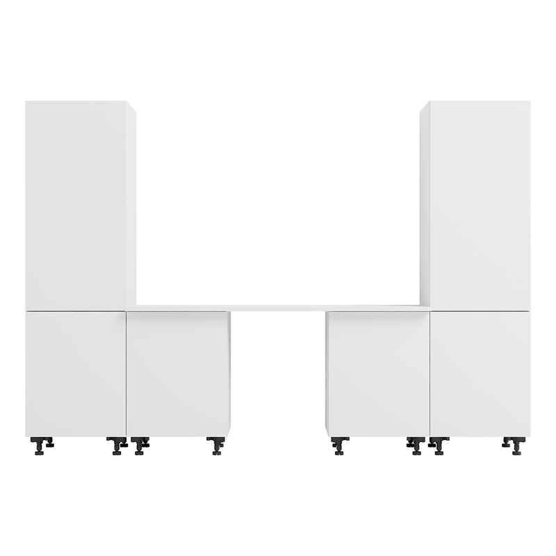 Klovo White 5-Piece Garage Cabinet System with Laminated Worktop