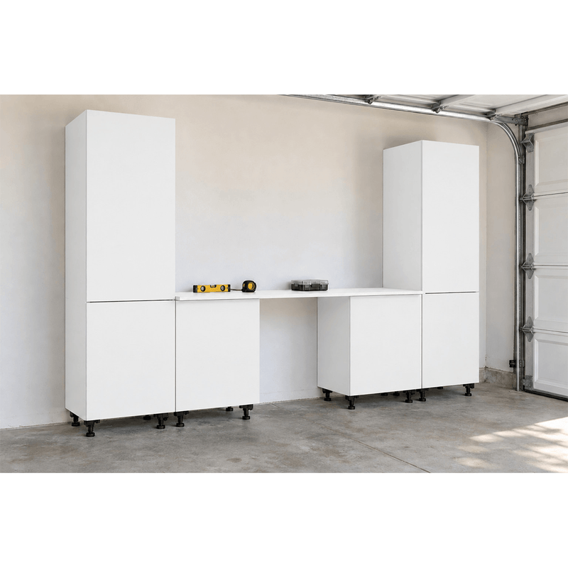 Klovo White 5-Piece Garage Cabinet System with Laminated Worktop