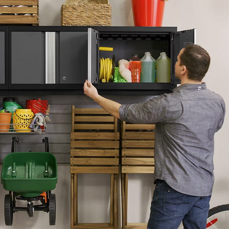 NewAge Products Bold Grey 10-Piece Garage Cabinet System with Bamboo Worktops