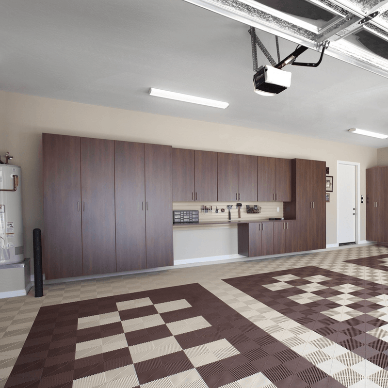 Swisstrax Ribtrax Pro Chocolate Brown Garage Floor Tiles (6 Pack)