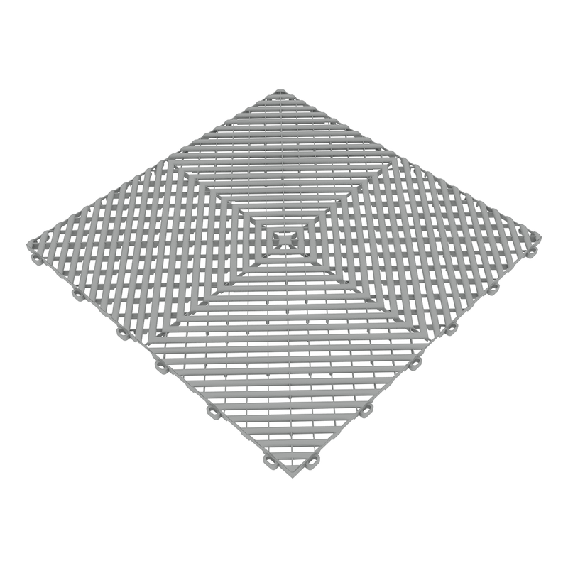 Swisstrax Ribtrax Pro Pearl Grey Garage Floor Tiles (24 Pack)