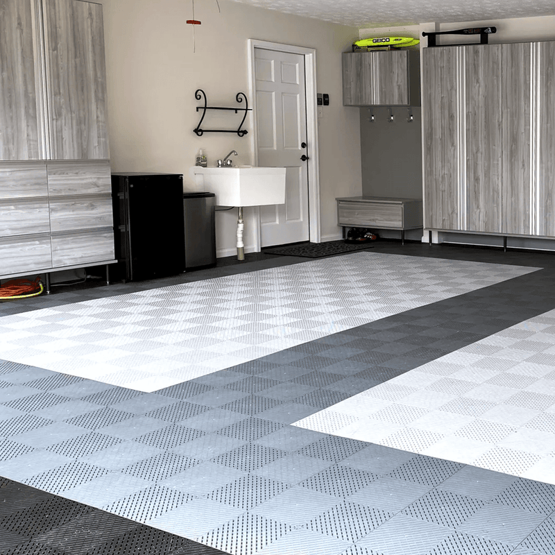 Swisstrax Ribtrax Pro Pearl Grey Garage Floor Tiles (6 Pack)