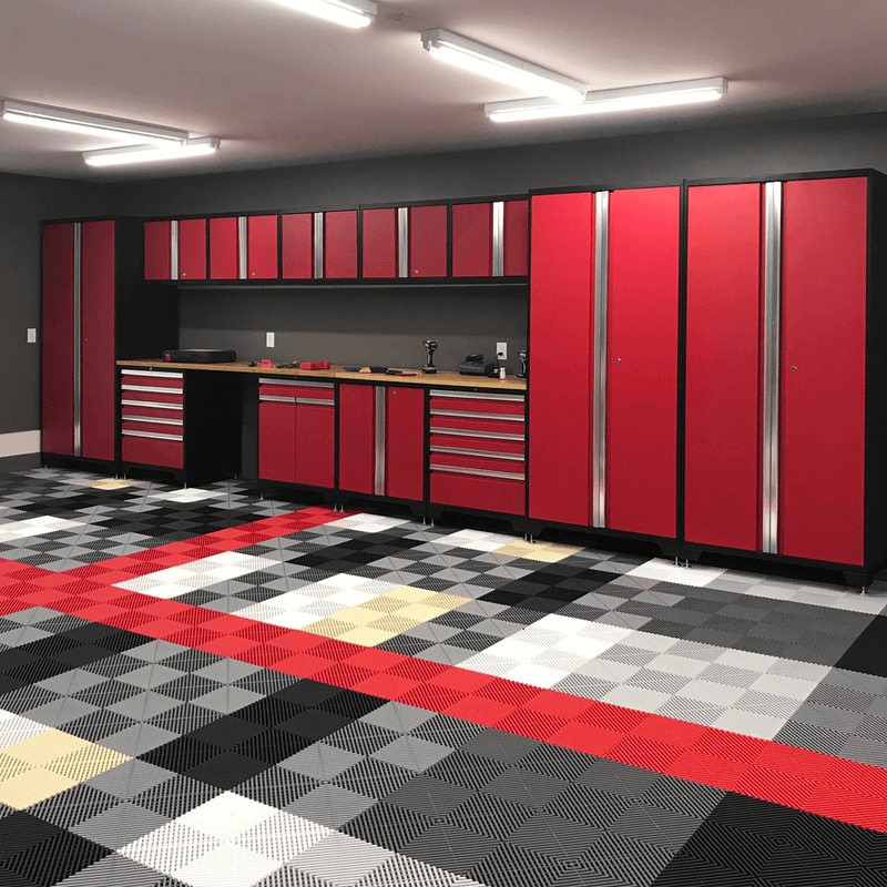 Swisstrax Ribtrax Pro Pearl Silver Garage Floor Tiles (6 Pack)
