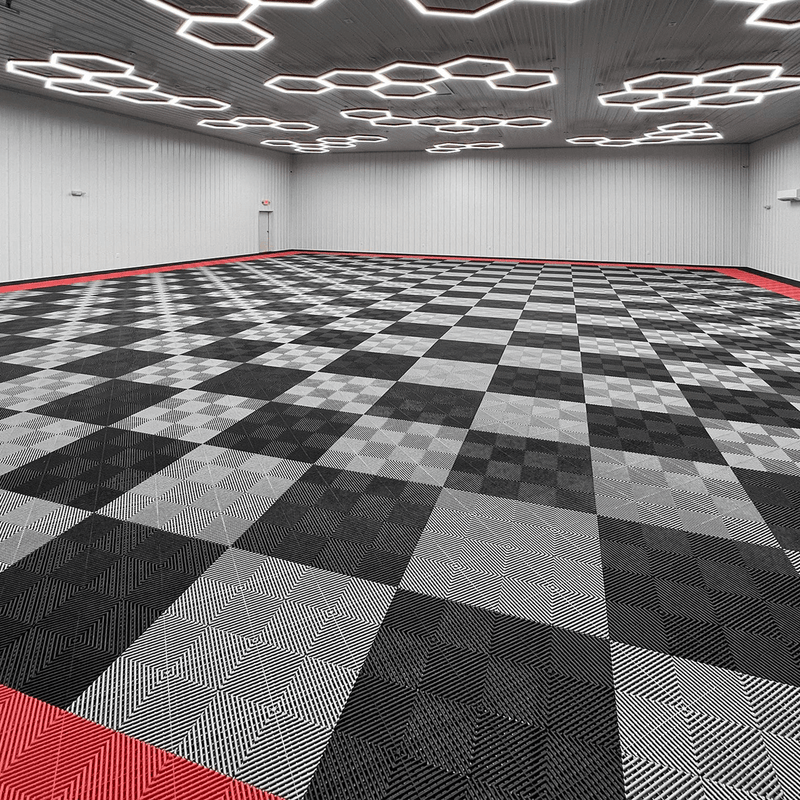 Swisstrax Ribtrax Pro Jet Black Garage Floor Tiles (24 Pack)