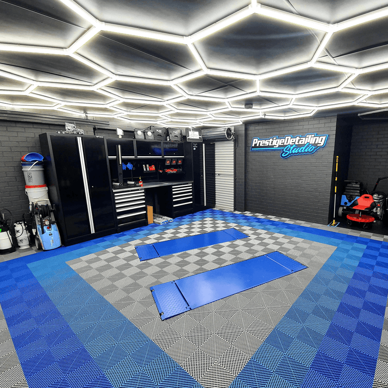 Swisstrax Ribtrax Pro Island Blue Garage Floor Tiles (24 Pack)