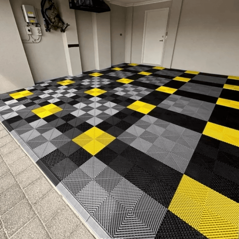 Swisstrax Ribtrax Pro Citrus Yellow Garage Floor Tiles (24 Pack)