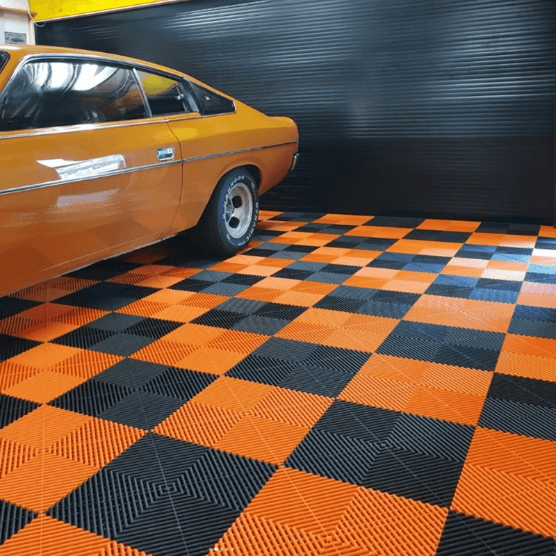 Swisstrax Ribtrax Pro Tropical Orange Garage Floor Tiles (6 Pack)