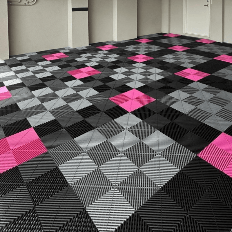 Swisstrax Ribtrax Pro Carnival Pink Garage Floor Tiles (24 Pack)