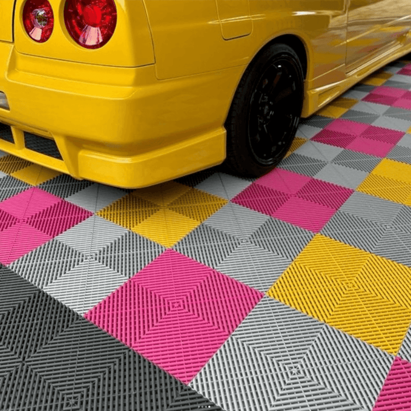 Swisstrax Ribtrax Pro Carnival Pink Garage Floor Tiles (24 Pack)