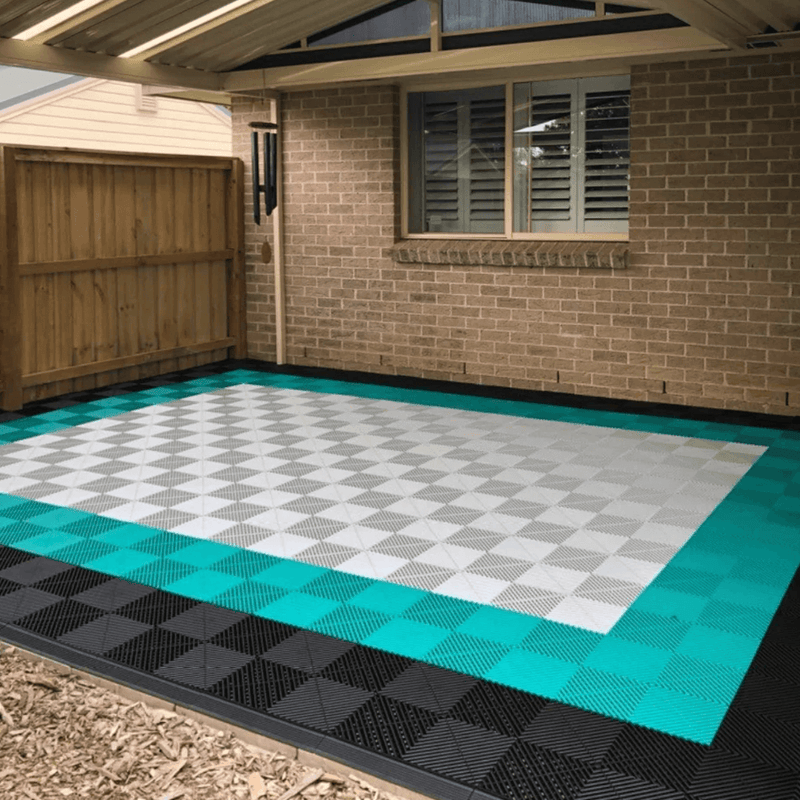 Swisstrax Ribtrax Pro Teal Garage Floor Tiles (6 Pack)