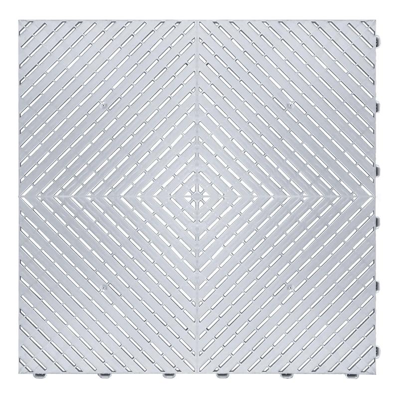 Swisstrax Ribtrax Smooth Pro Pearl Silver Garage Floor Tiles (24 Pack)
