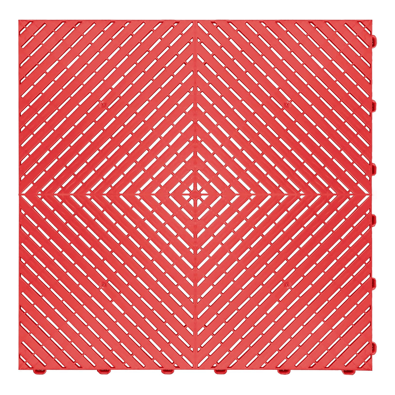 Swisstrax Ribtrax Smooth Pro Racing Red Garage Floor Tiles (24 Pack)