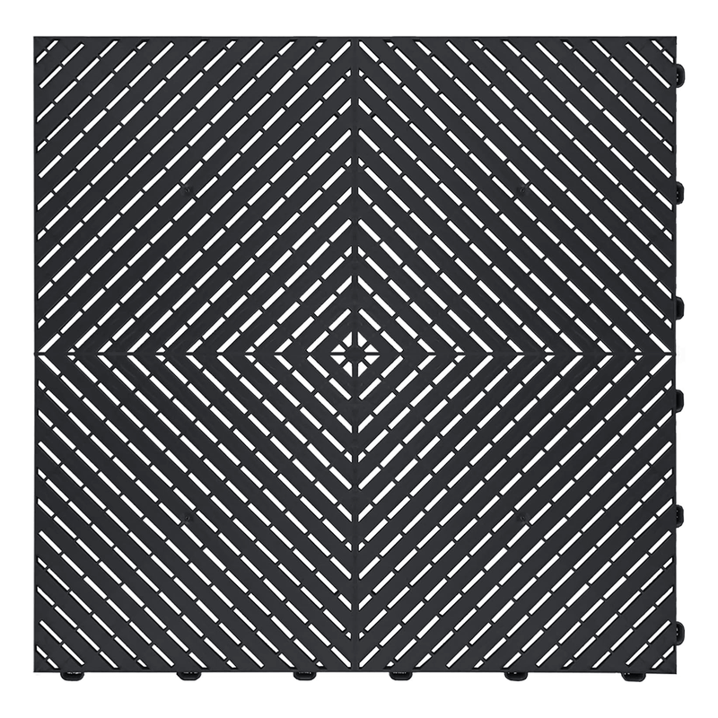 Swisstrax Ribtrax Smooth Pro Jet Black Garage Floor Tiles (6 Pack)