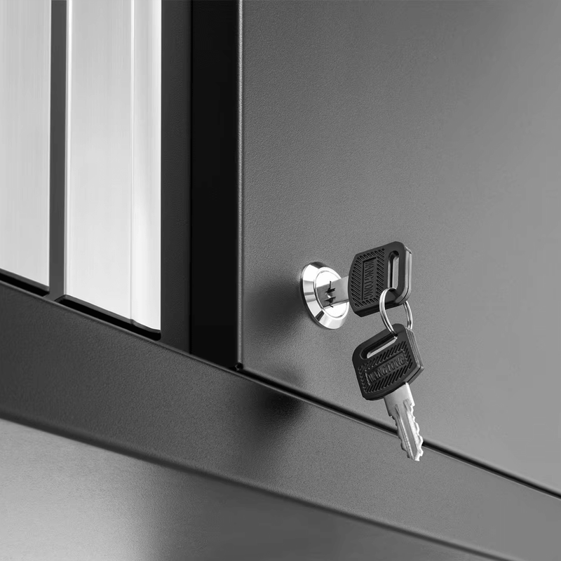 NewAge Products Bold Red 8-Piece Garage Cabinet System with Stainless Steel Worktop