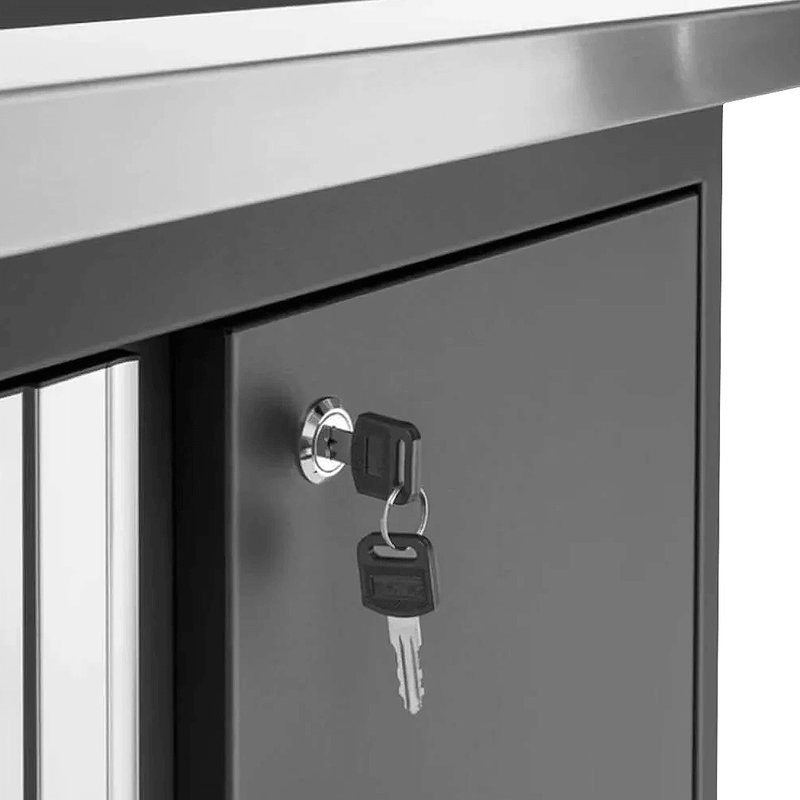 NewAge Products Bold Red 12-Piece Garage Cabinet Set with Stainless Steel Worktops