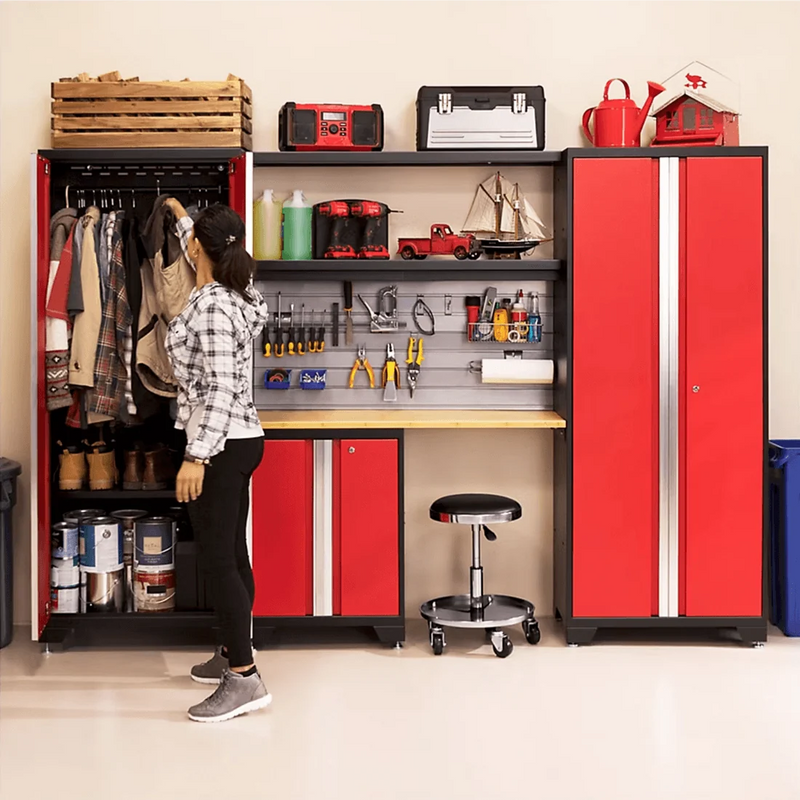 NewAge Products Bold Red 11-Piece Garage Cabinet System