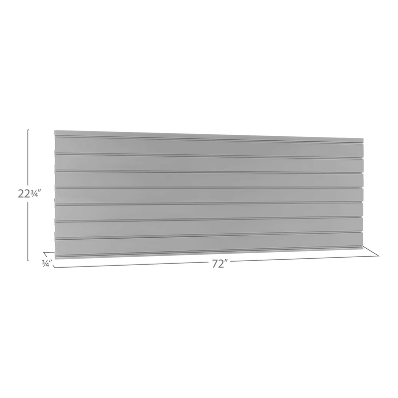 NewAge Products Bold Silver 72-Inch Steel Slatwall Backsplash
