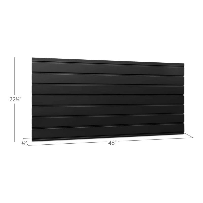 NewAge Products Bold Black 48-Inch Steel Slatwall Backsplash