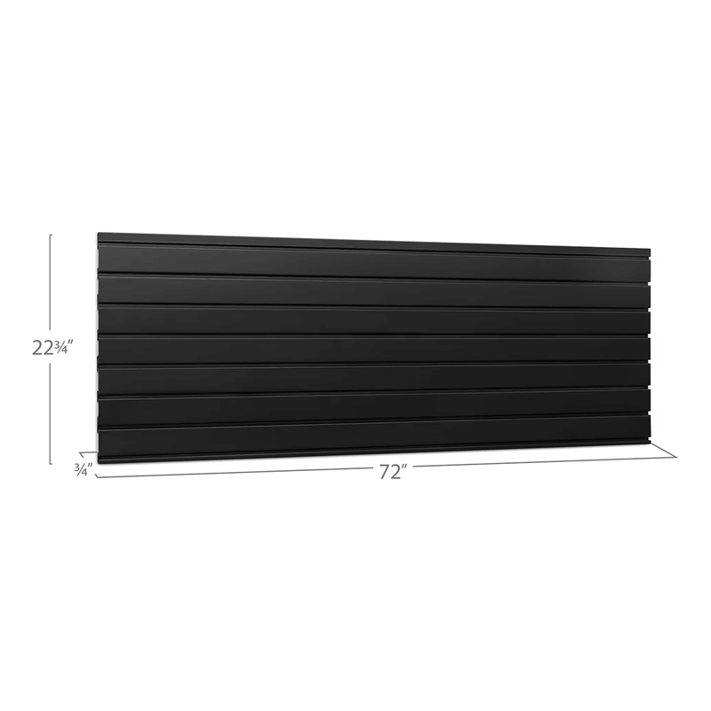 NewAge Products Bold Black 72-Inch Steel Slatwall Backsplash