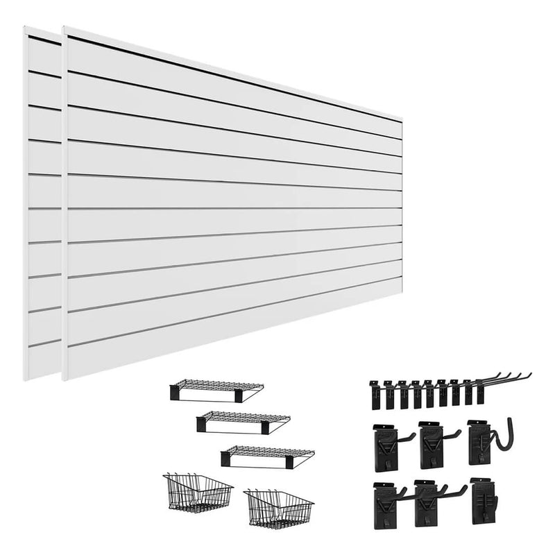 Proslat Stealth Ultimate Bundle - White PVC Slatwall