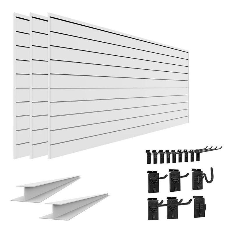Proslat Stealth Standard Bundle - White PVC Slatwall