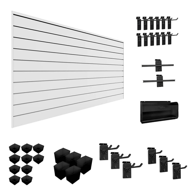 Proslat Stealth Handyman Bundle - White PVC Slatwall