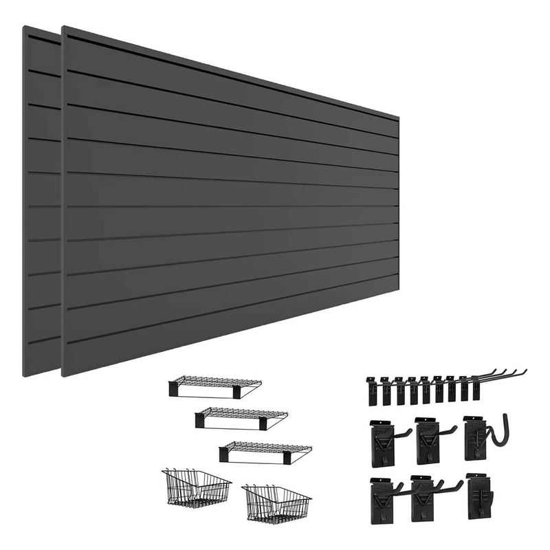 Proslat Stealth Ultimate Bundle - Charcoal PVC Slatwall
