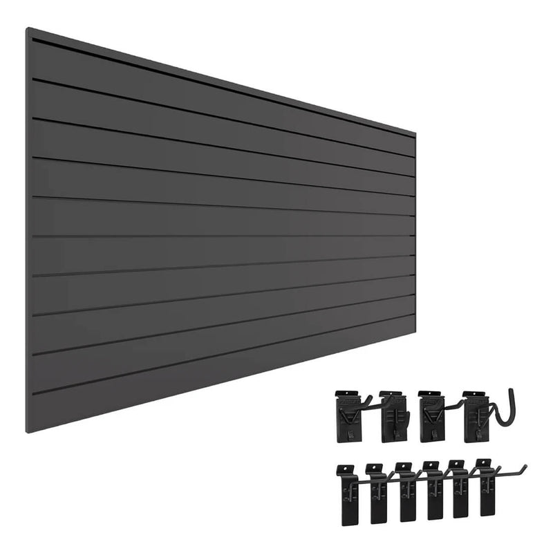 Proslat Stealth Mini Hook Kit Bundle - Charcoal PVC Slatwall