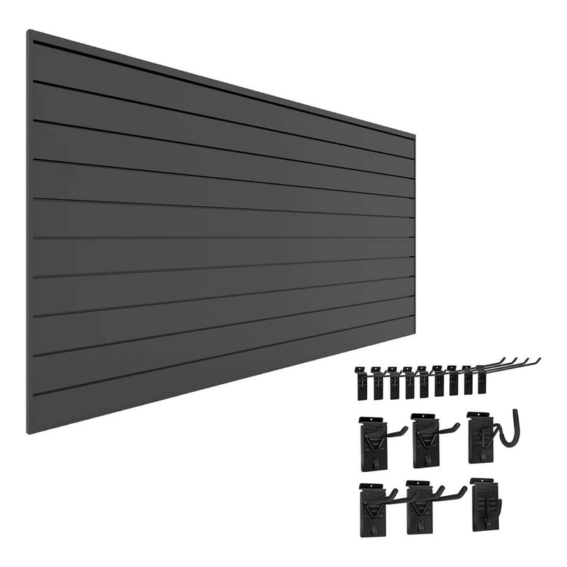 Proslat Stealth Basic Bundle - Charcoal PVC Slatwall