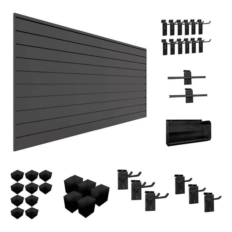 Proslat Stealth Handyman Bundle - Charcoal PVC Slatwall