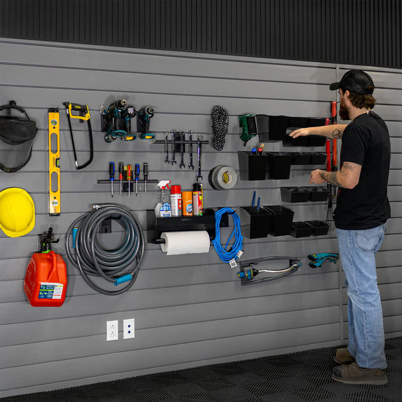 Proslat Stealth Handyman Bundle - Charcoal PVC Slatwall