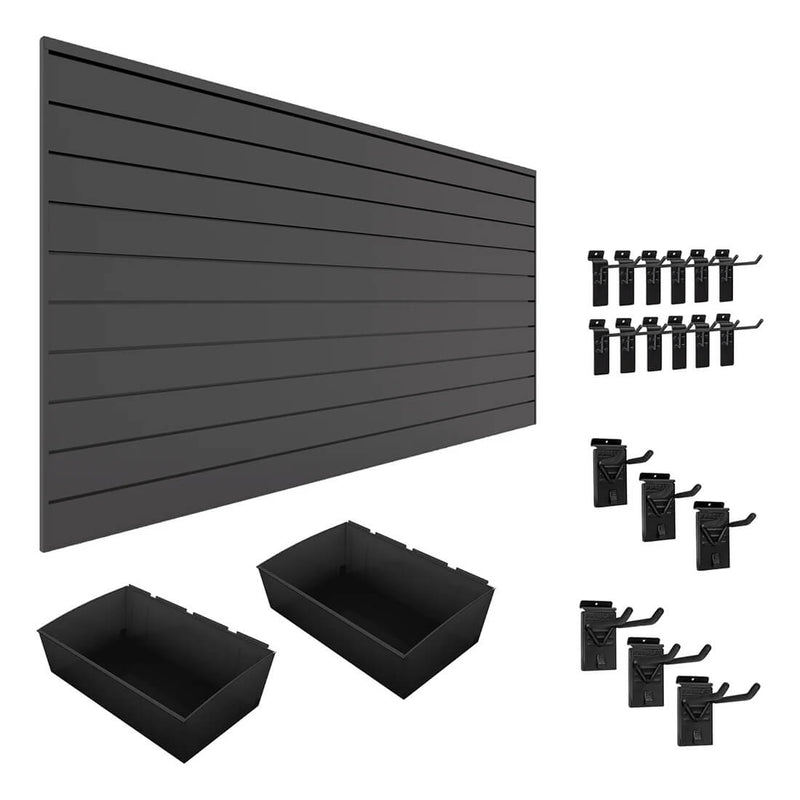 Proslat Stealth Gardener Bundle - Charcoal PVC Slatwall