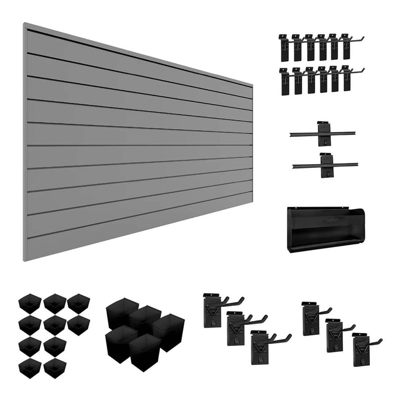 Proslat Stealth Handyman Bundle - Light Grey PVC Slatwall